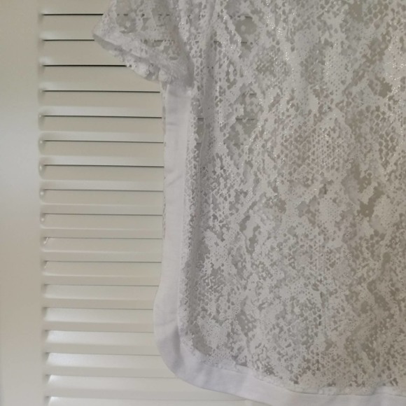 Bar III Sheer Burnout Mesh Top Size S - Picture 2 of 7